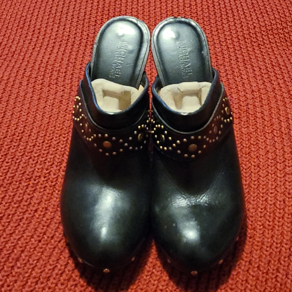 Michael Kors Black Leather Mules -  9M